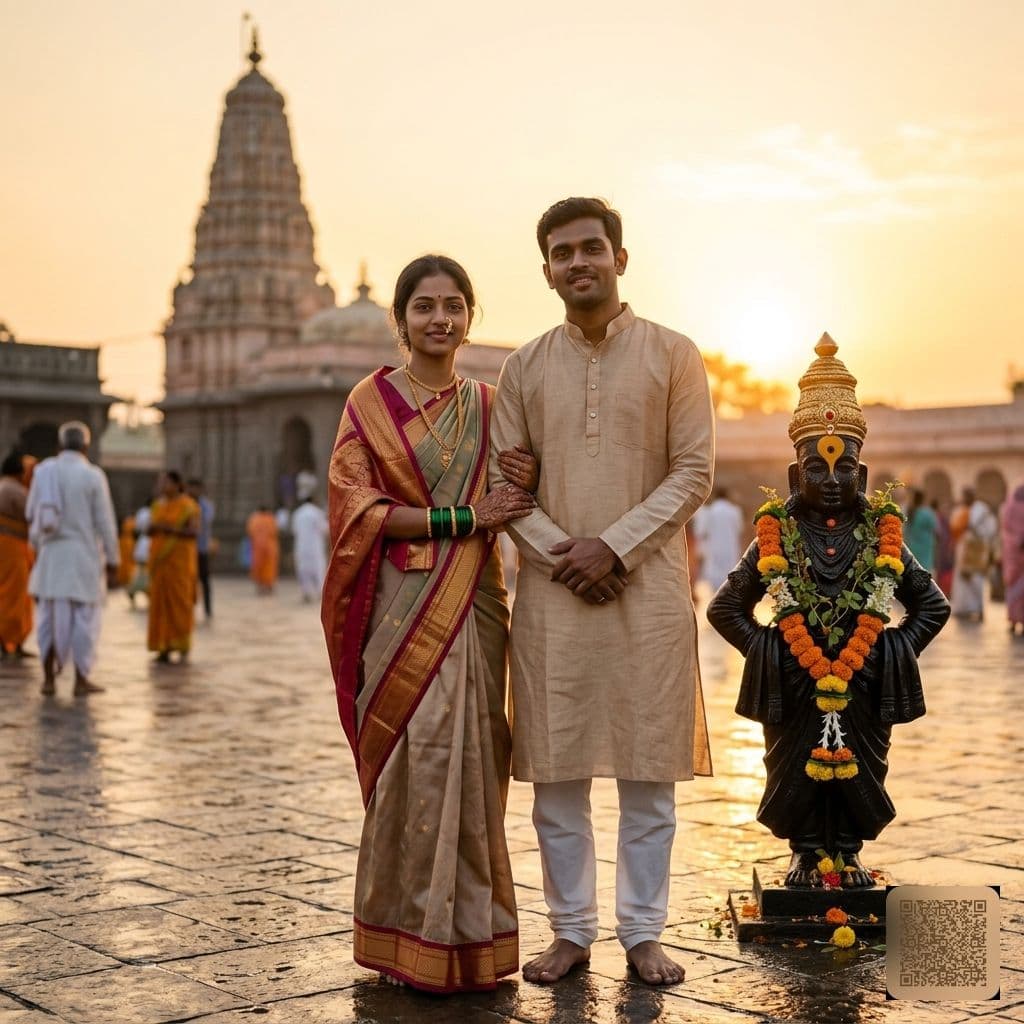 Vitthal Rukmini Couple Devotional Portrait