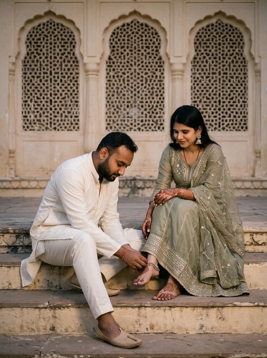 Desi Couple Palace Steps Photo Generator