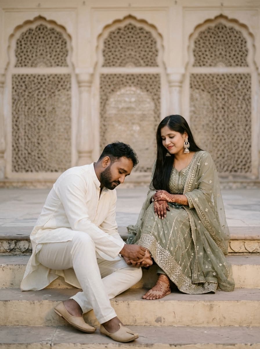 Desi Couple Palace Steps Photo Generator