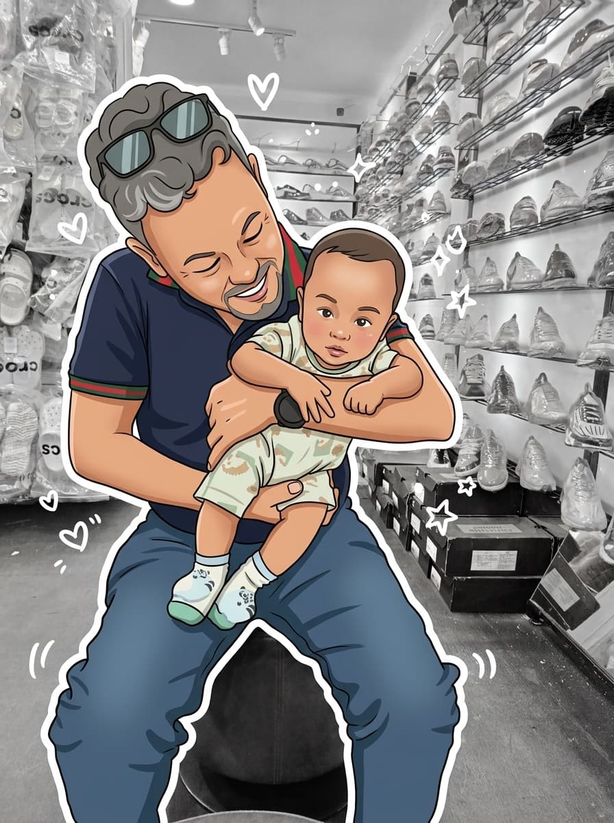 2D Cartoon Sticker Portrait