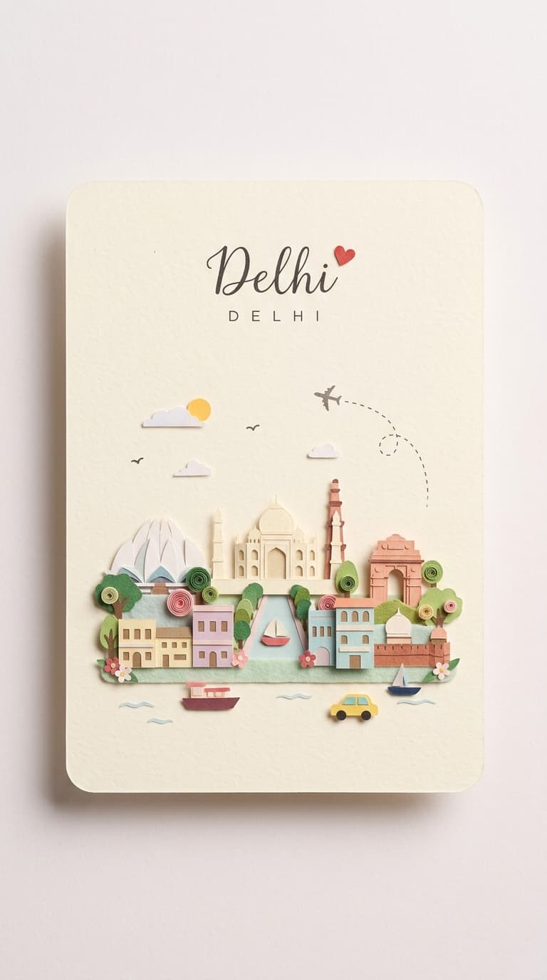Miniature Papercraft Travel Postcard