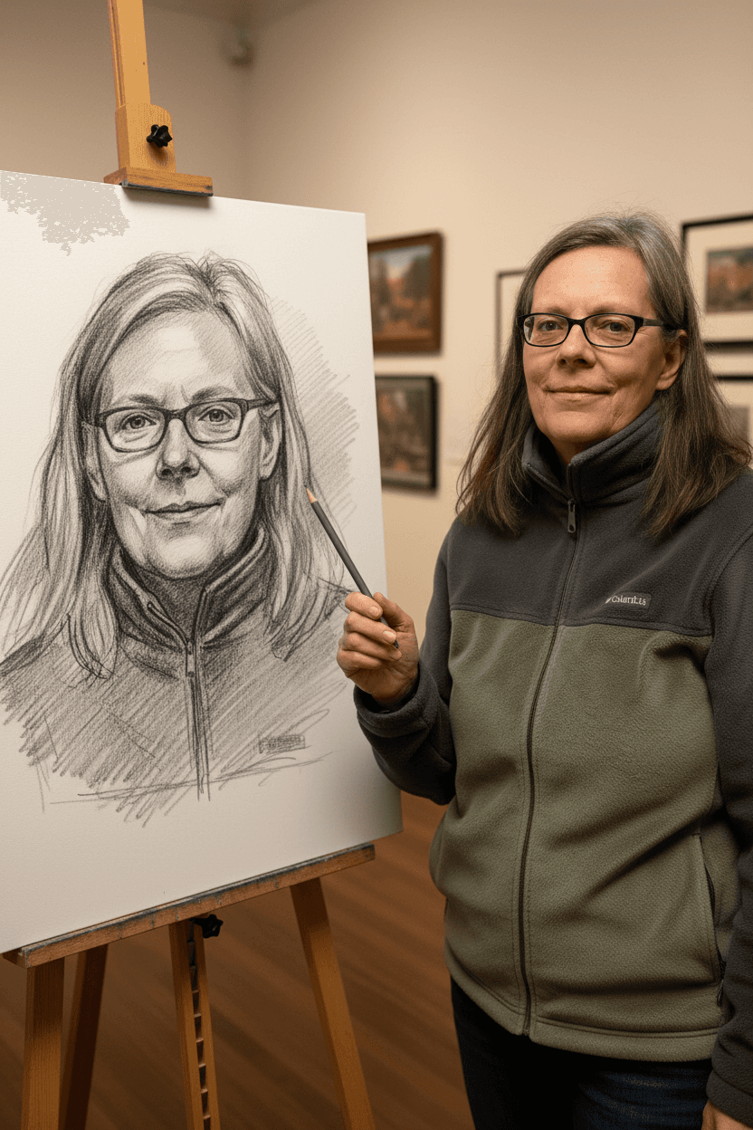 Art Gallery Pencil Sketch Portrait