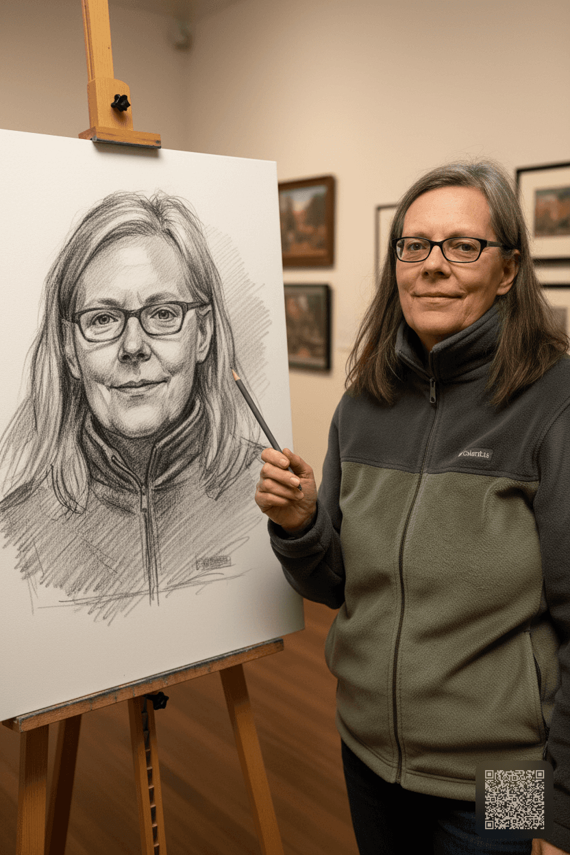 Art Gallery Pencil Sketch Portrait