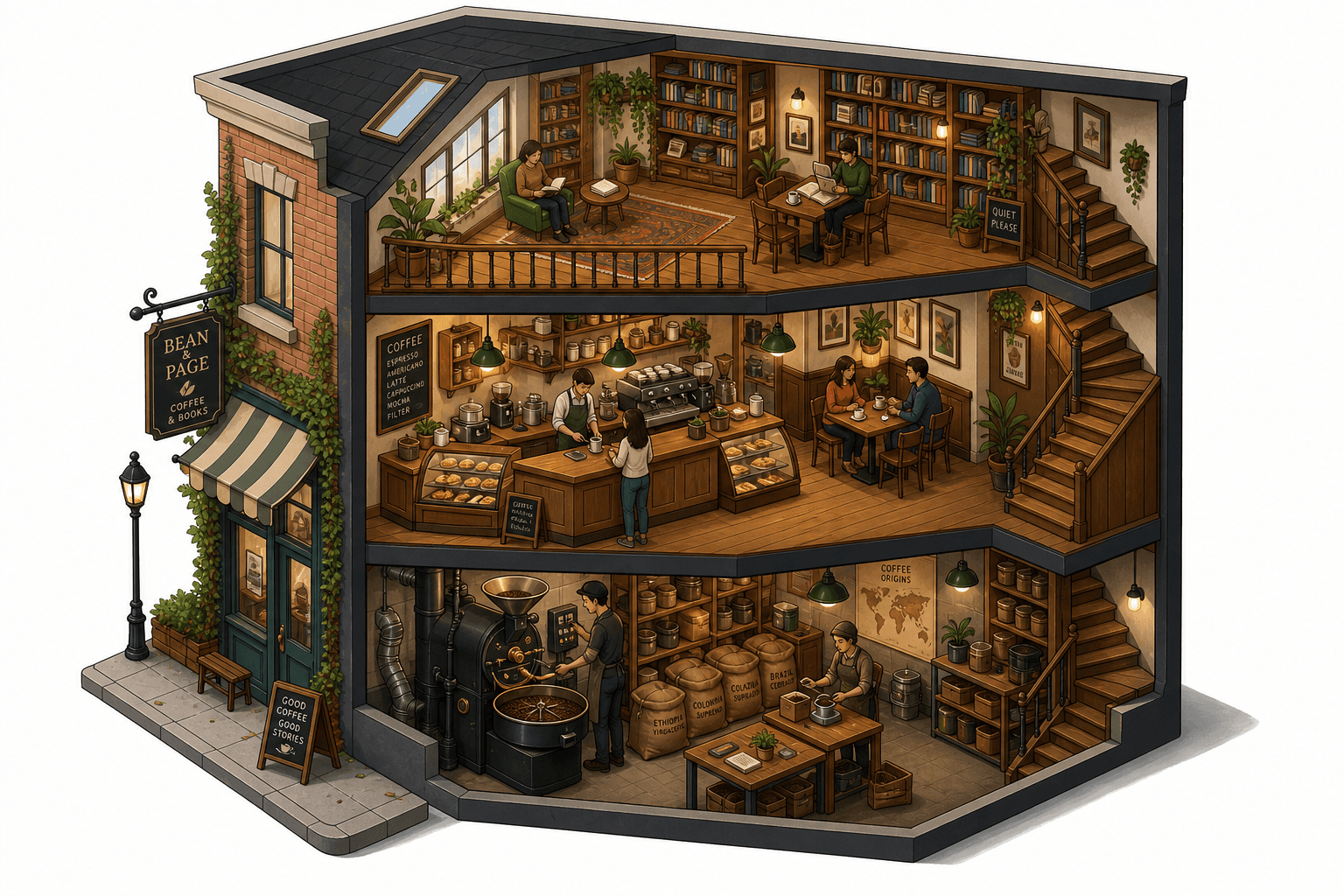 Isometric Cafe Cutaway