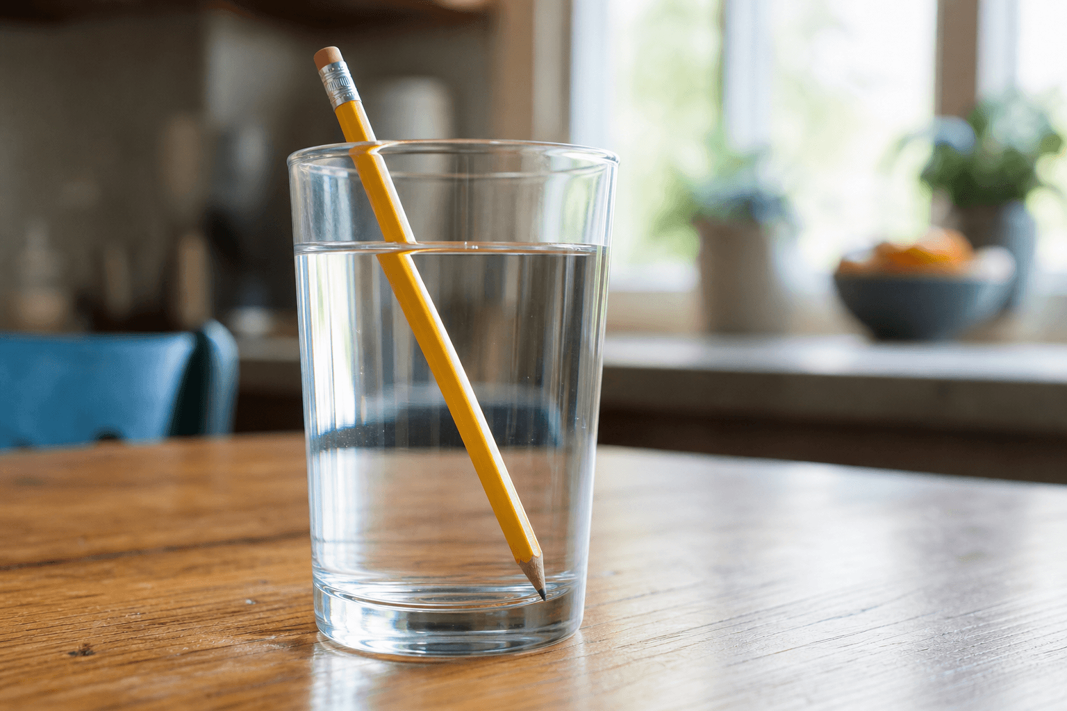 Pencil in a Glass of Water