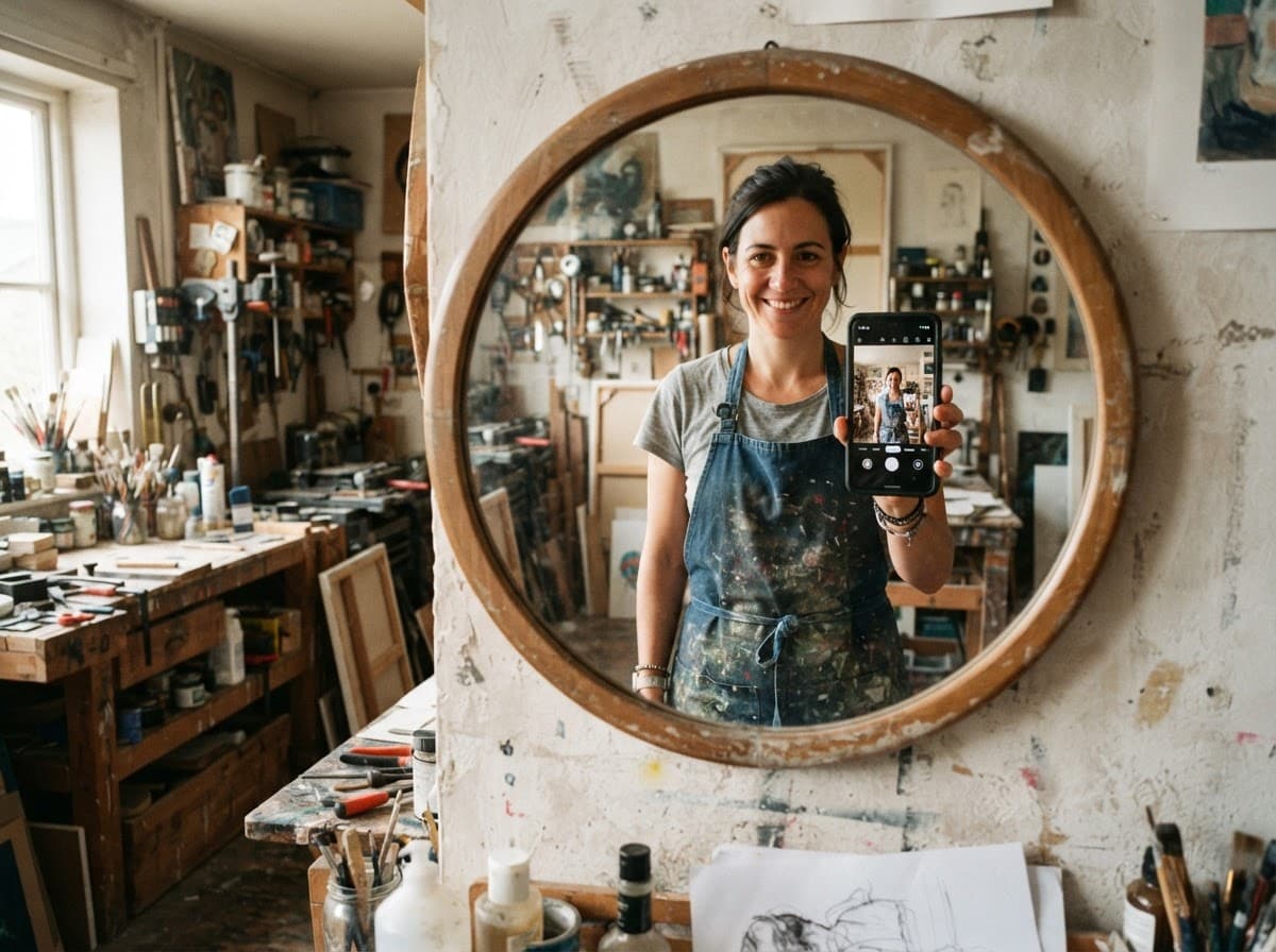 Phone-Screen Mirror Selfie
