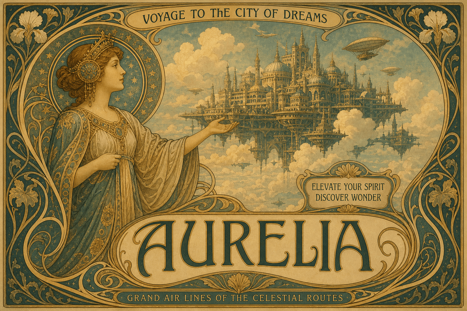 Art Nouveau Travel Poster — Aurelia