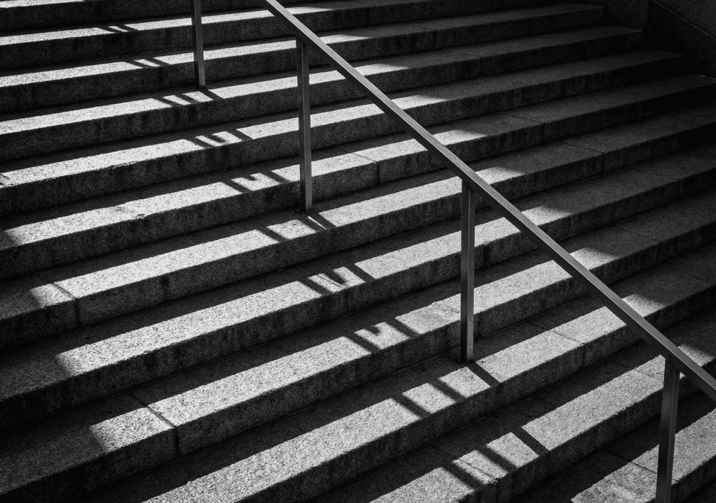 Railing Shadow on a Staircase