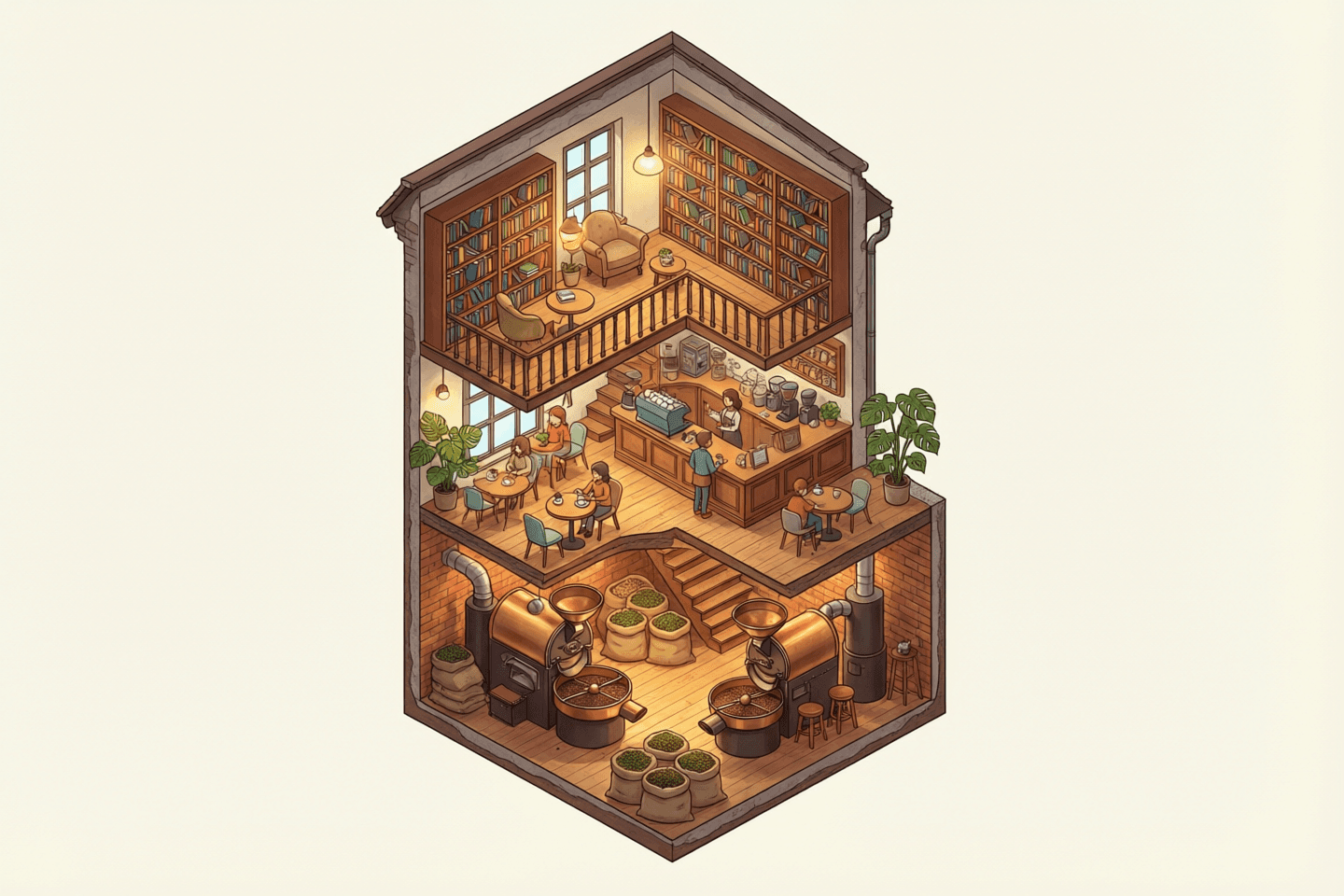 Isometric Cafe Cutaway