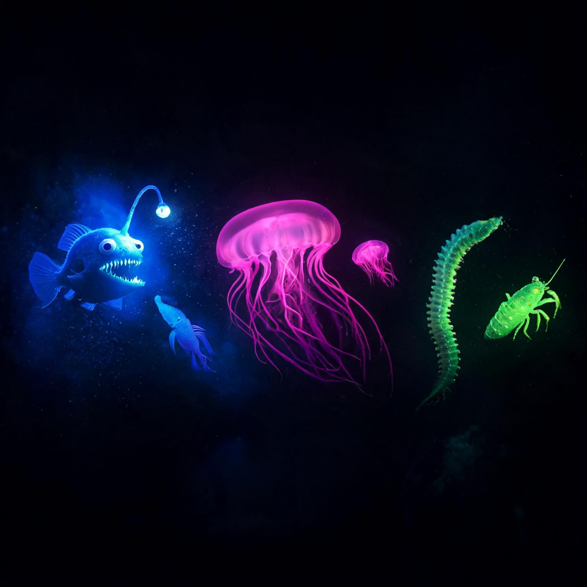Bioluminescent Deep-Sea Parade