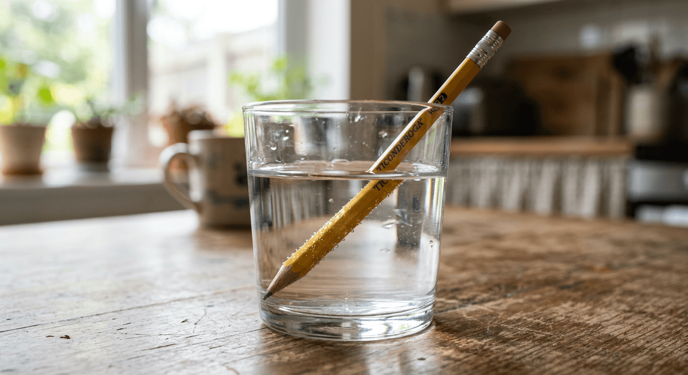 Pencil in a Glass of Water