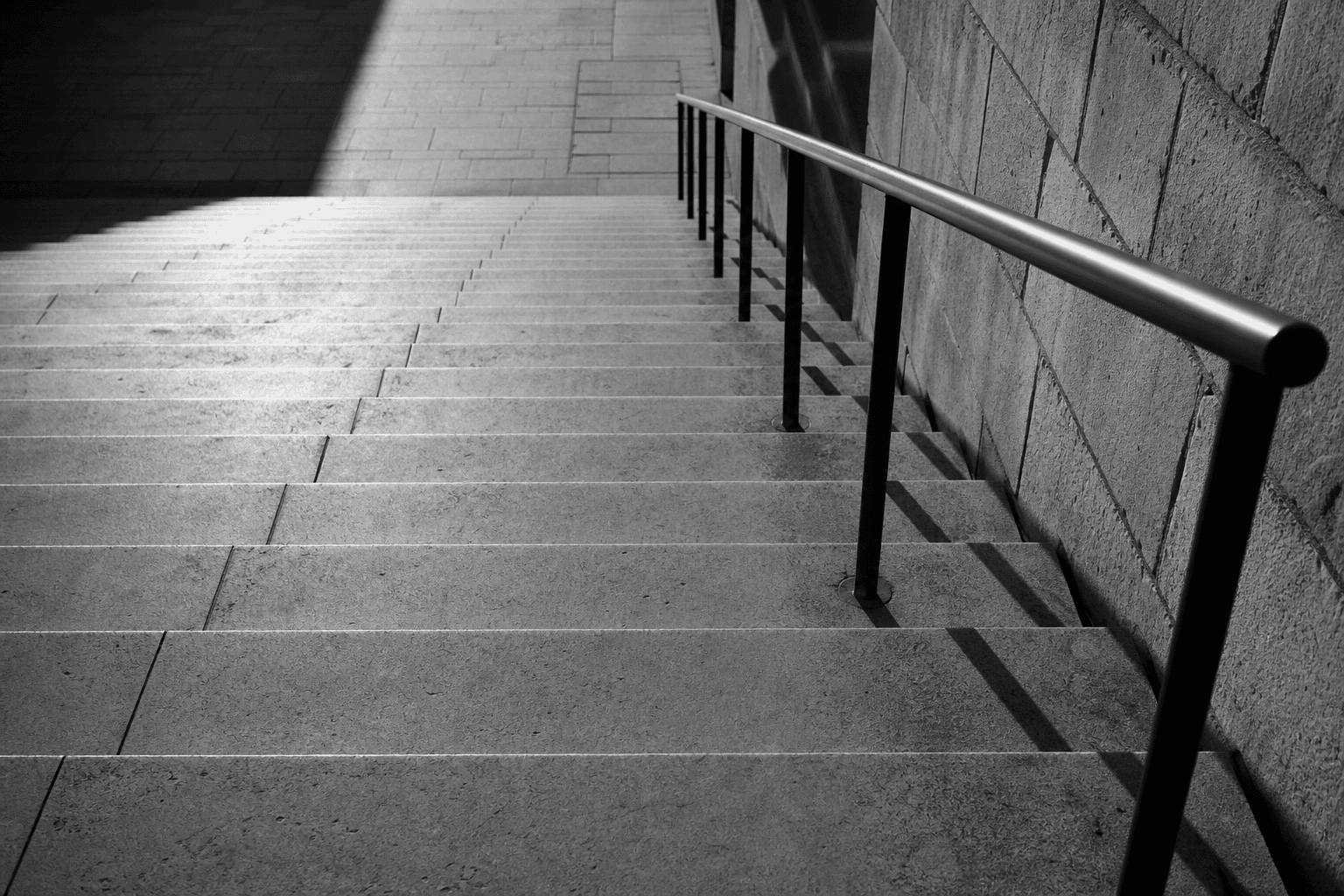 Railing Shadow on a Staircase