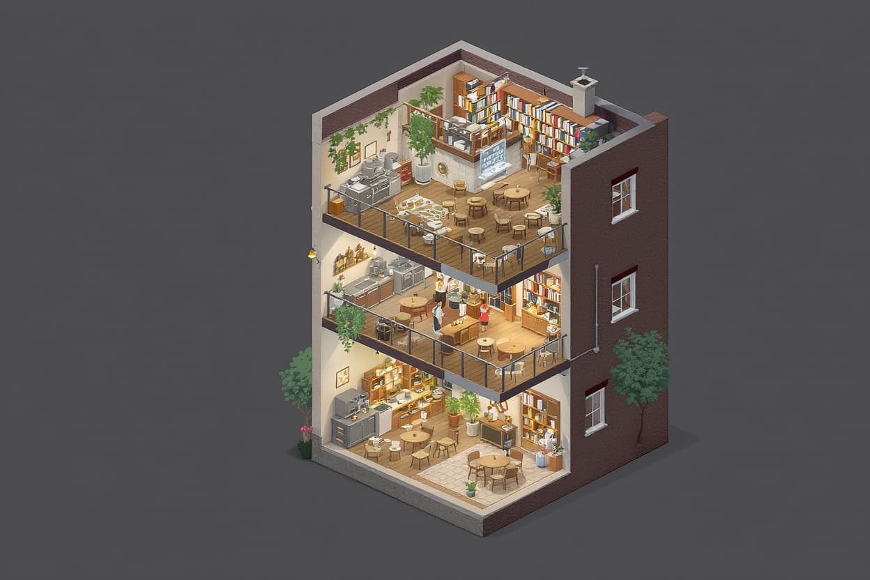 Isometric Cafe Cutaway