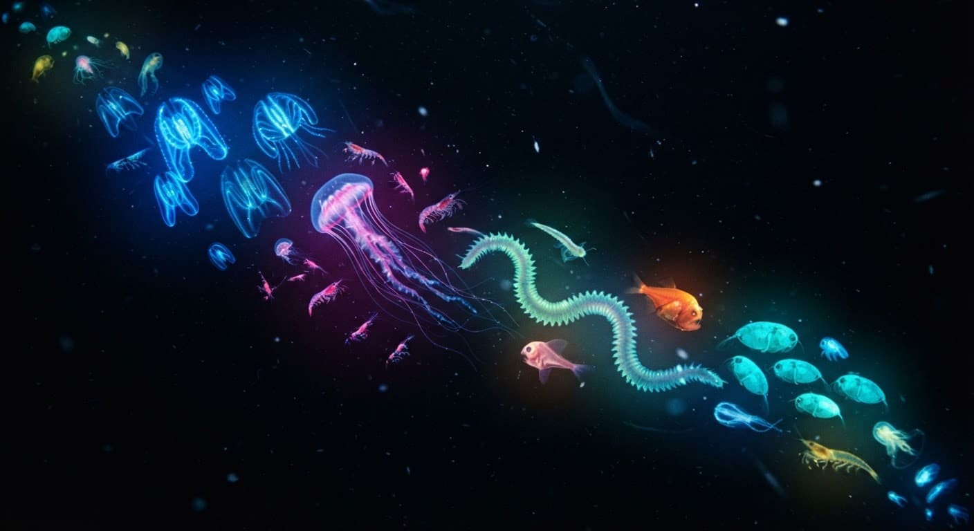 Bioluminescent Deep-Sea Parade