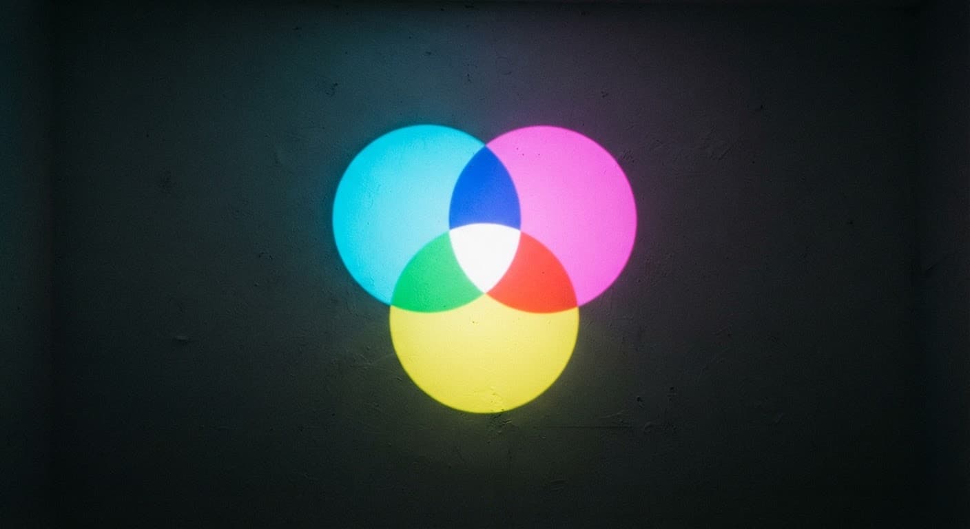 Cyan, Magenta, Yellow: Three Spotlights