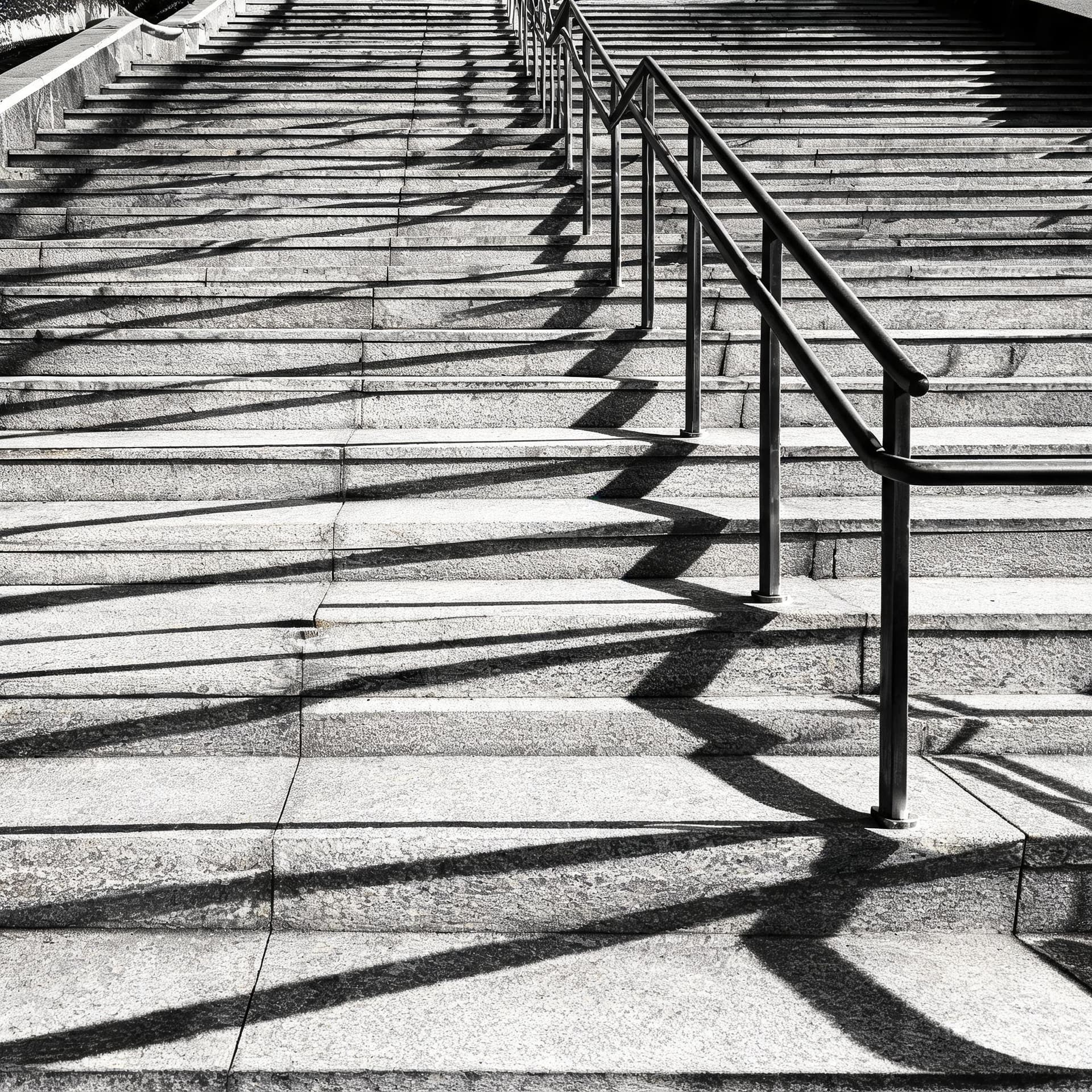Railing Shadow on a Staircase