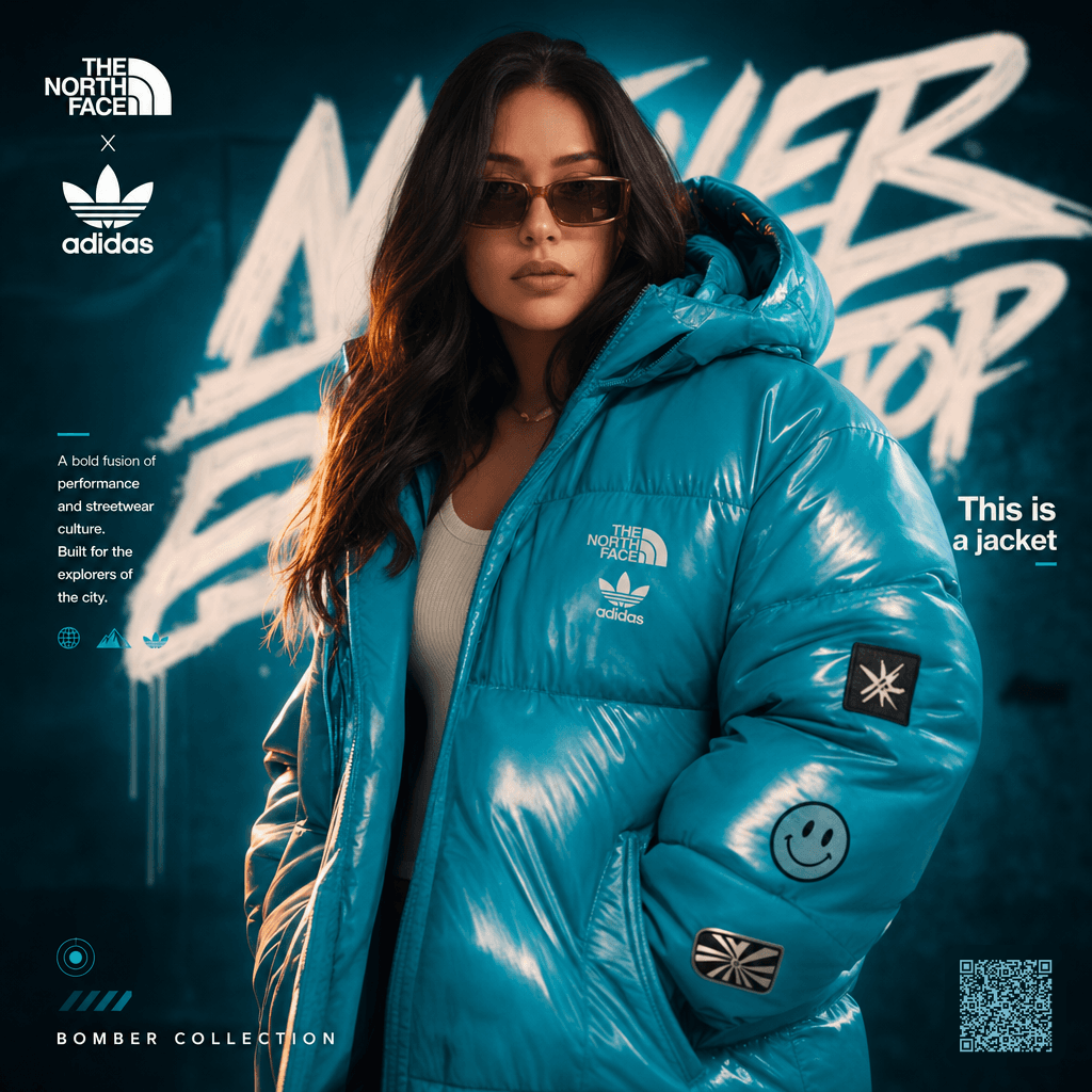 Glossy Puffer streetwear campaign