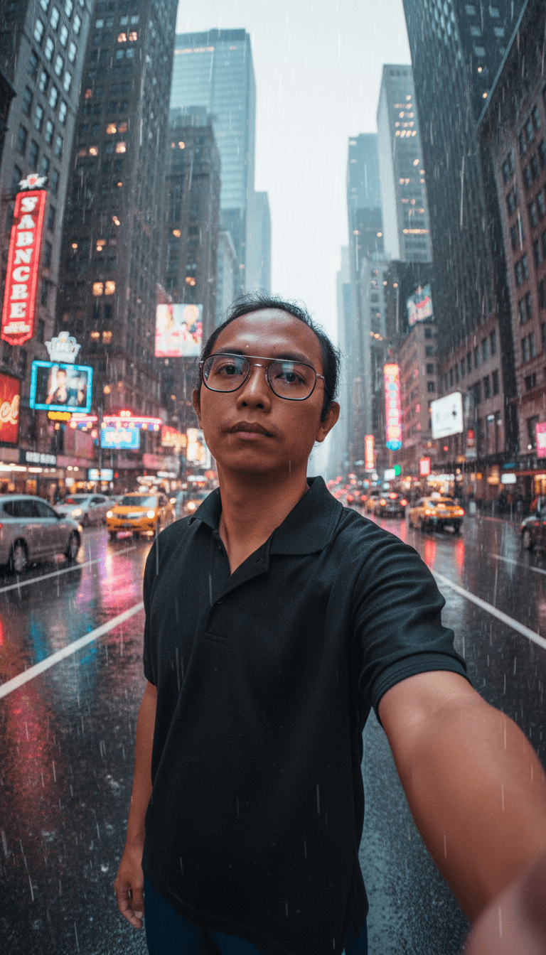 Wide Angle Fisheye City Rain