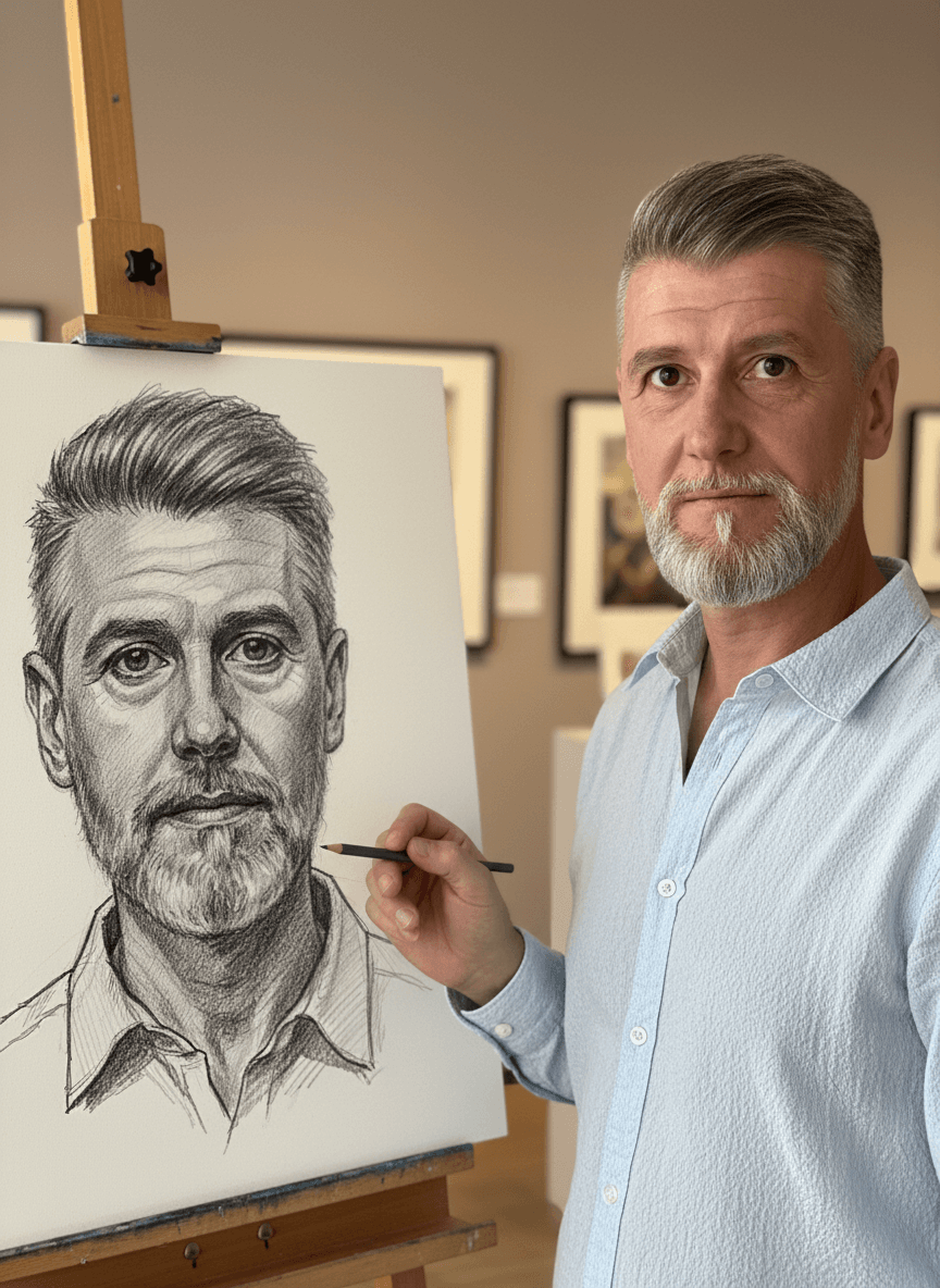Art Gallery Pencil Sketch Portrait