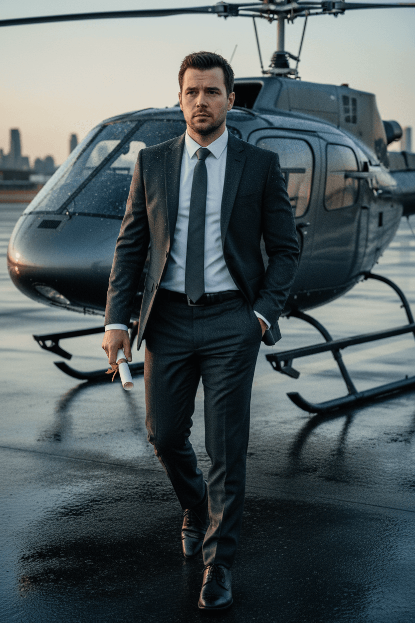 Cinematic Helicopter AI Portrait