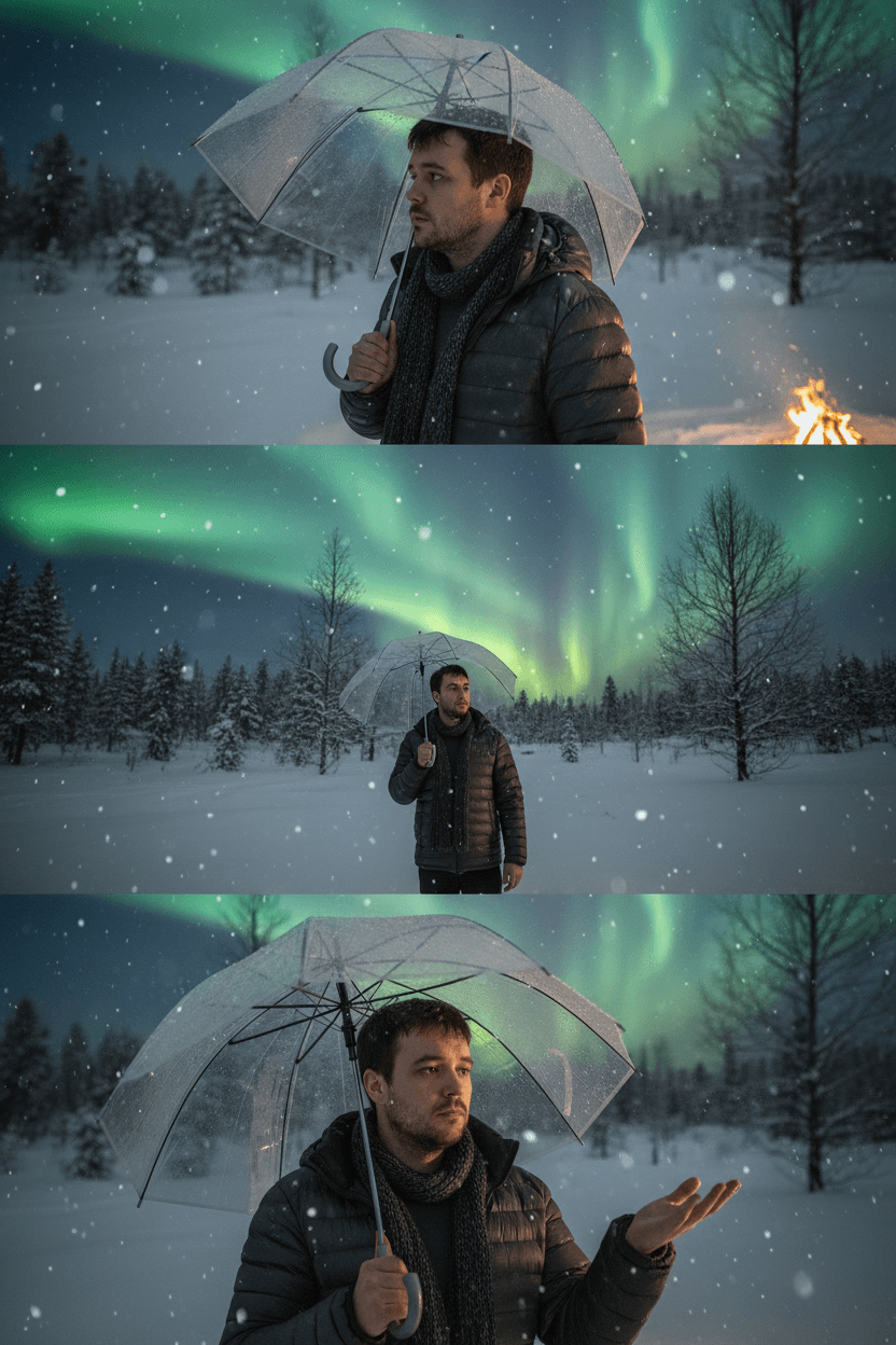 Winter Aurora Triptych