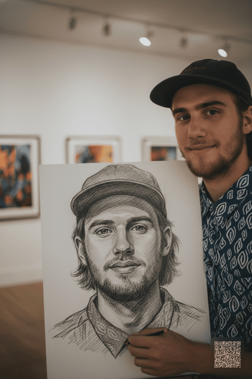 Art Gallery Pencil Sketch Portrait