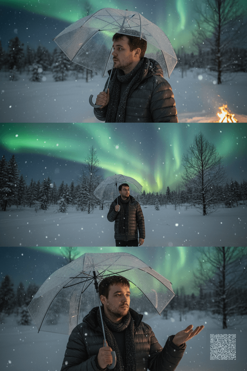 Winter Aurora Triptych