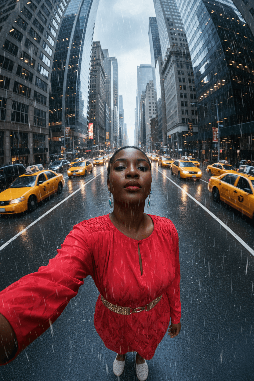 Wide Angle Fisheye City Rain