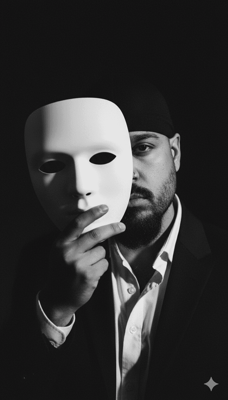 Dramatic Mask Profile Photo