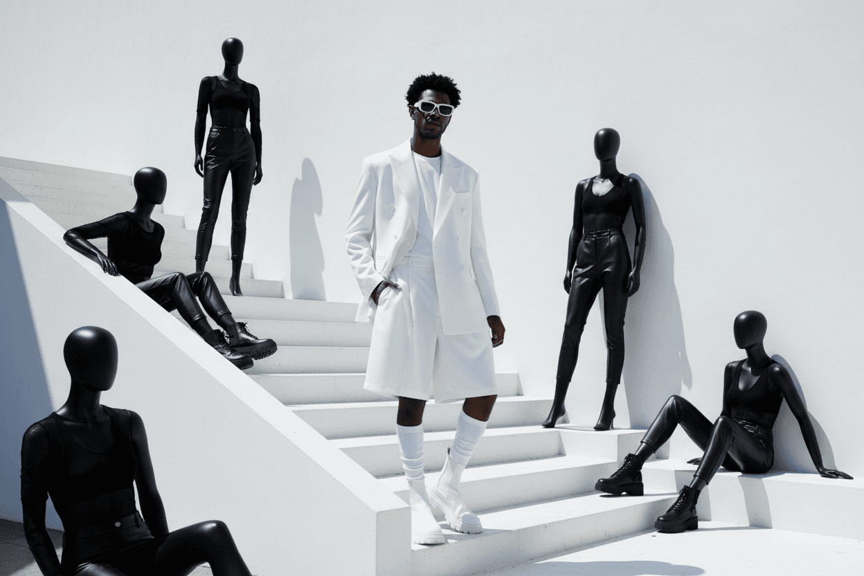 White Suit Fashion Editorial
