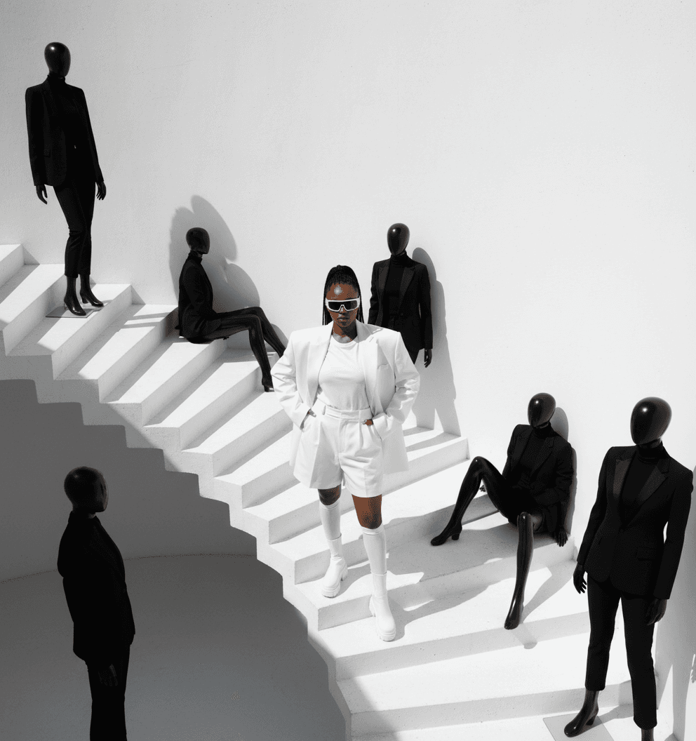 White Suit Fashion Editorial