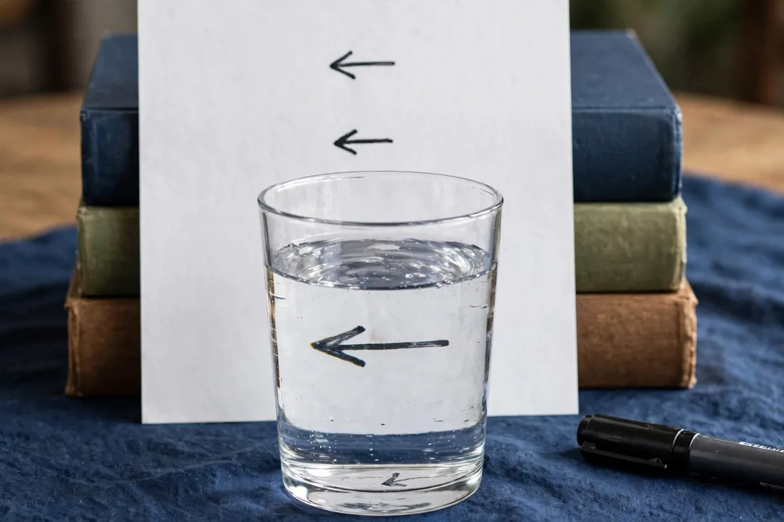 Meta Muse Image — Two Arrows, One Glass of Water run 2