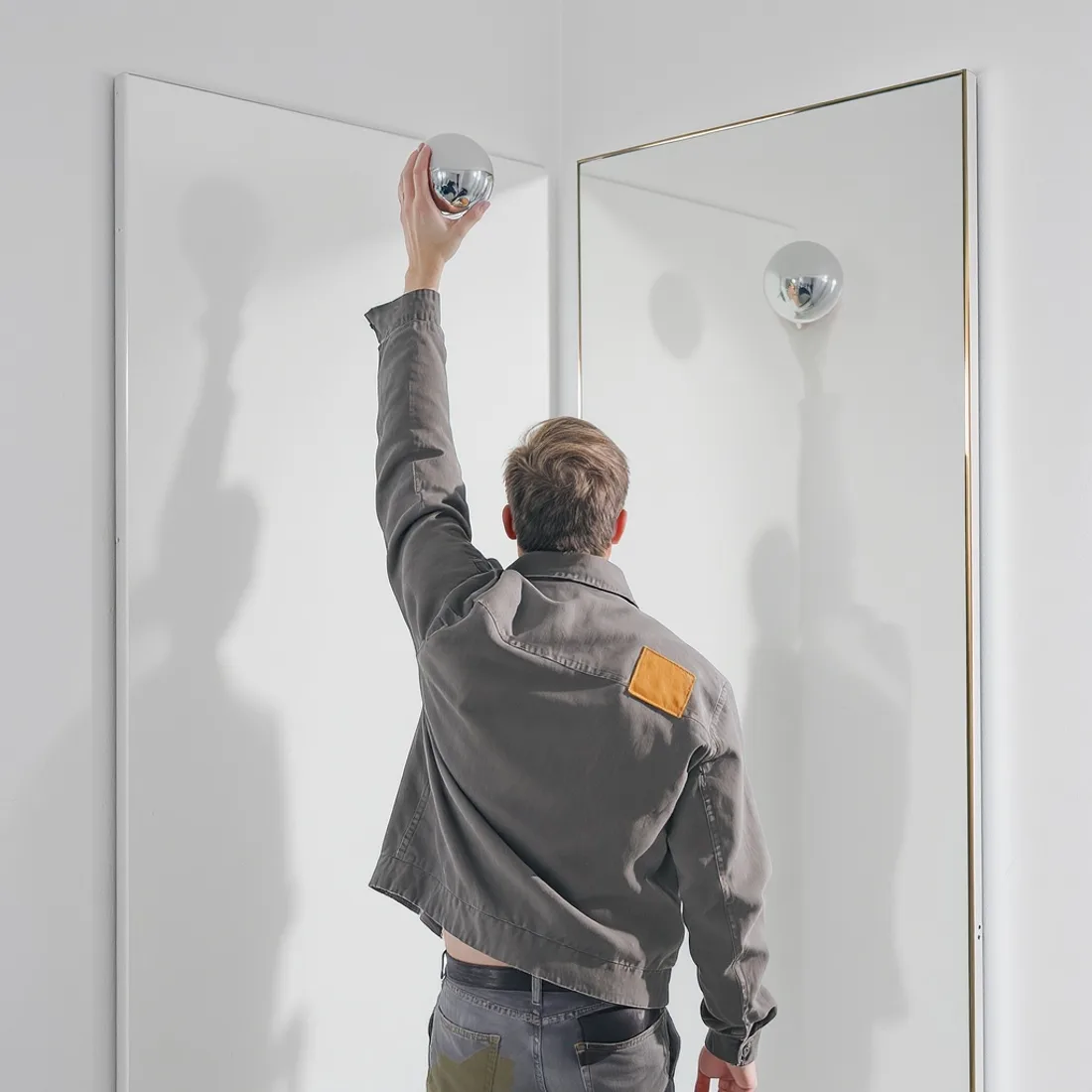FLUX Kontext Pro — Two-Mirror Corner — Chrome Sphere run 2